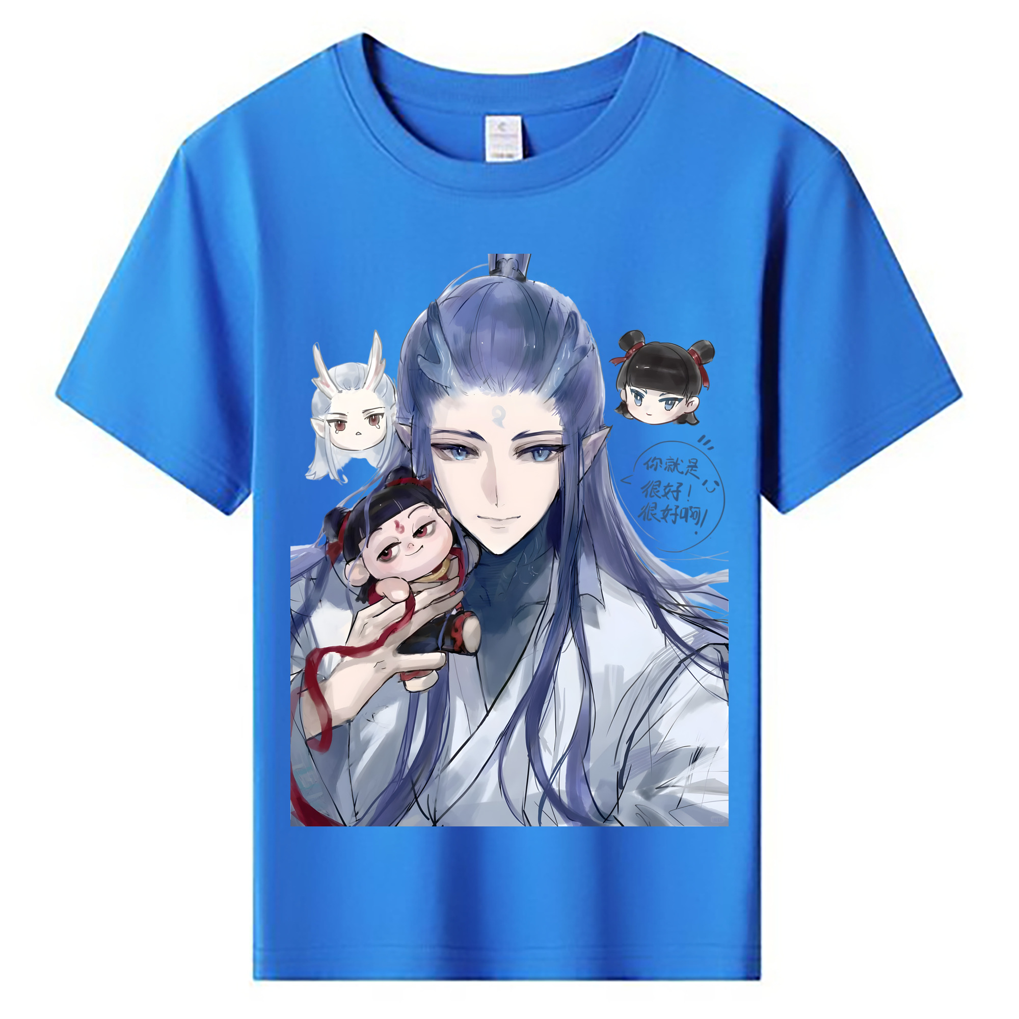 （画像用） Ne Zha 2 ナタ 魔童の大暴れ 綿100％キッズTシャツ（フロントプリント）